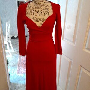Diane Von Furstenberg Heart Shaped Collar Dress 100% Wool Size 6